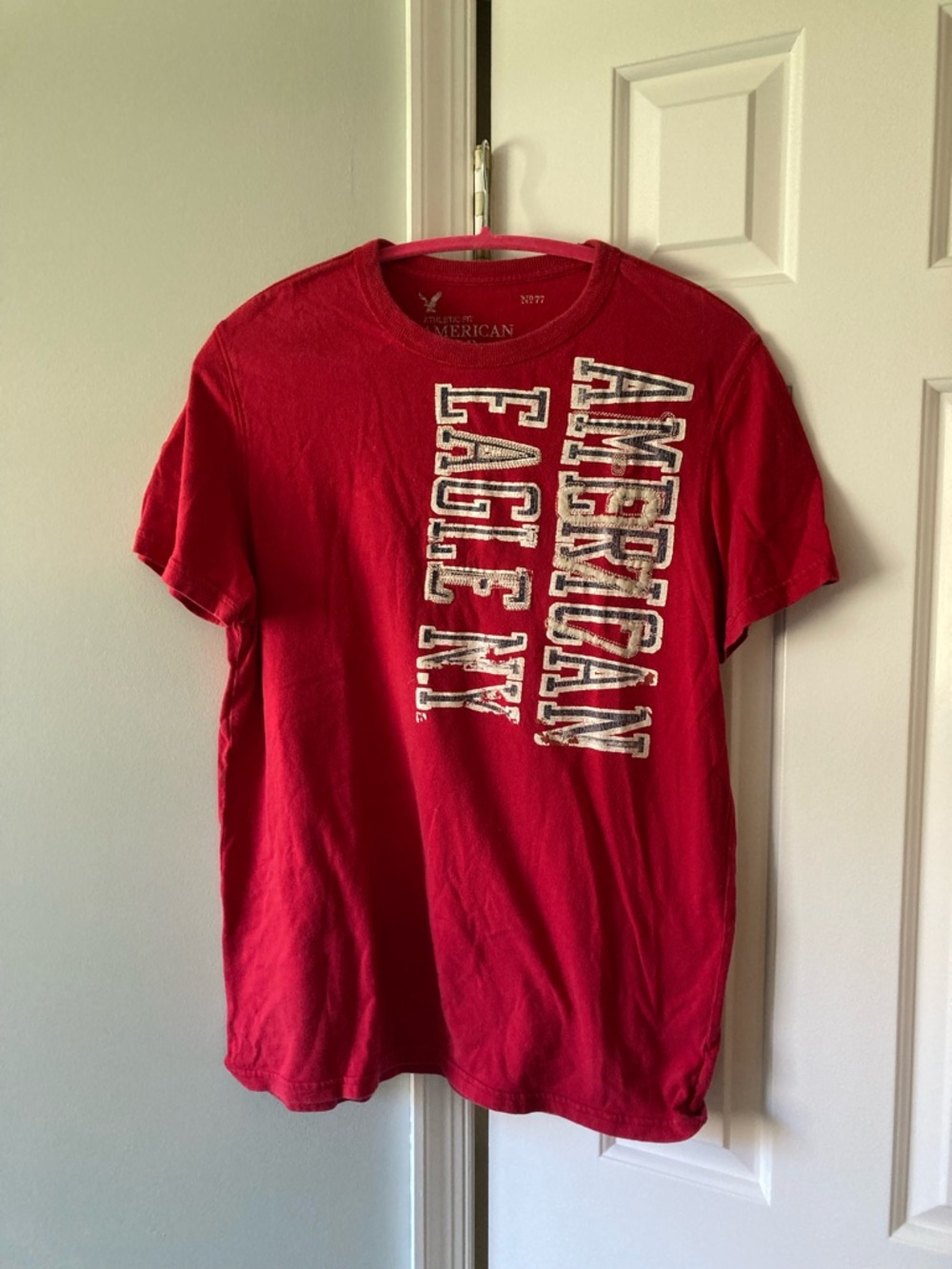 American Eagle Outfitters Red Vertical Logo Tee - Men's